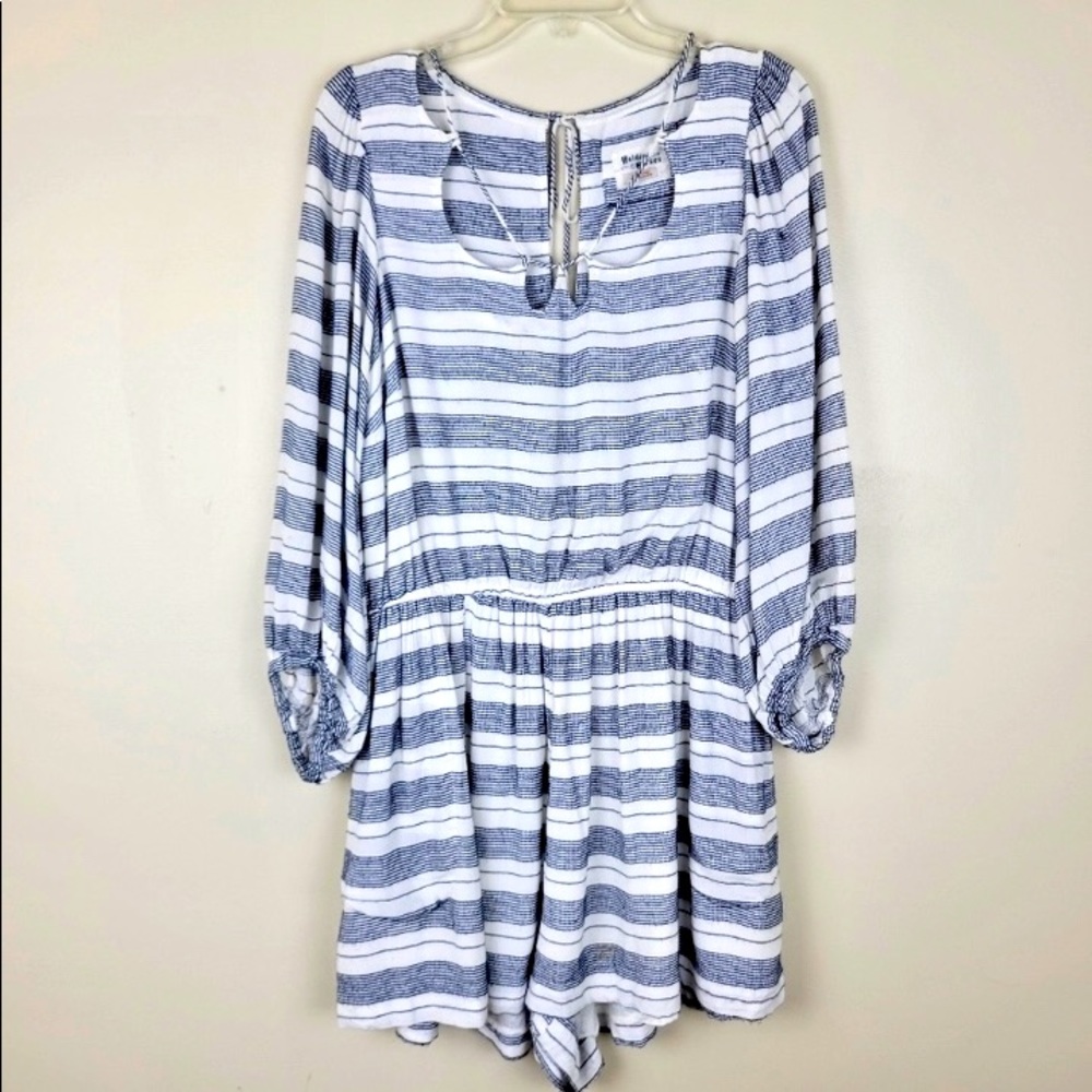 Holding Horses (Anthropologie) Blue & White Romper